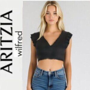 Aritzia Black Crop Top